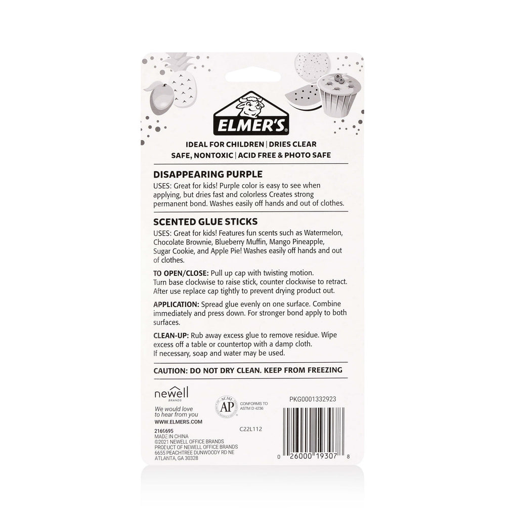 ( 2 Pack ) Elmer’s Scented Glue Sticks Variety Pack, Safe, Non-toxicSchool Glue, 6 Gram, 12 Count, 1 Hour Dry