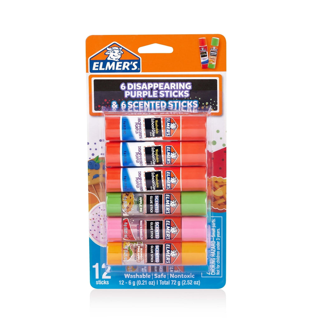 ( 2 Pack ) Elmer’s Scented Glue Sticks Variety Pack, Safe, Non-toxicSchool Glue, 6 Gram, 12 Count, 1 Hour Dry