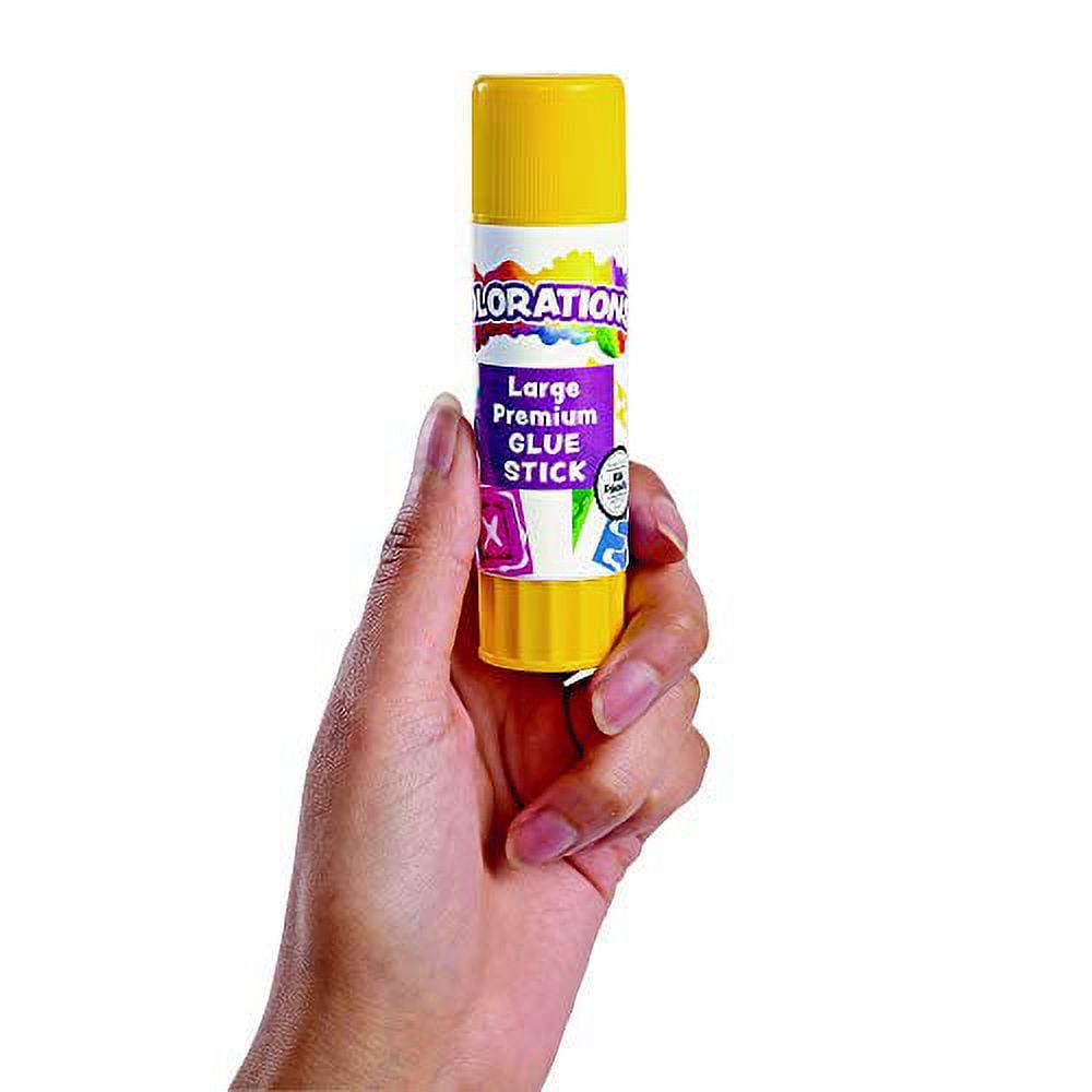 Colorations Premium Washable White Glue Sticks in a Tray - Set of 12, 0.88 oz Each