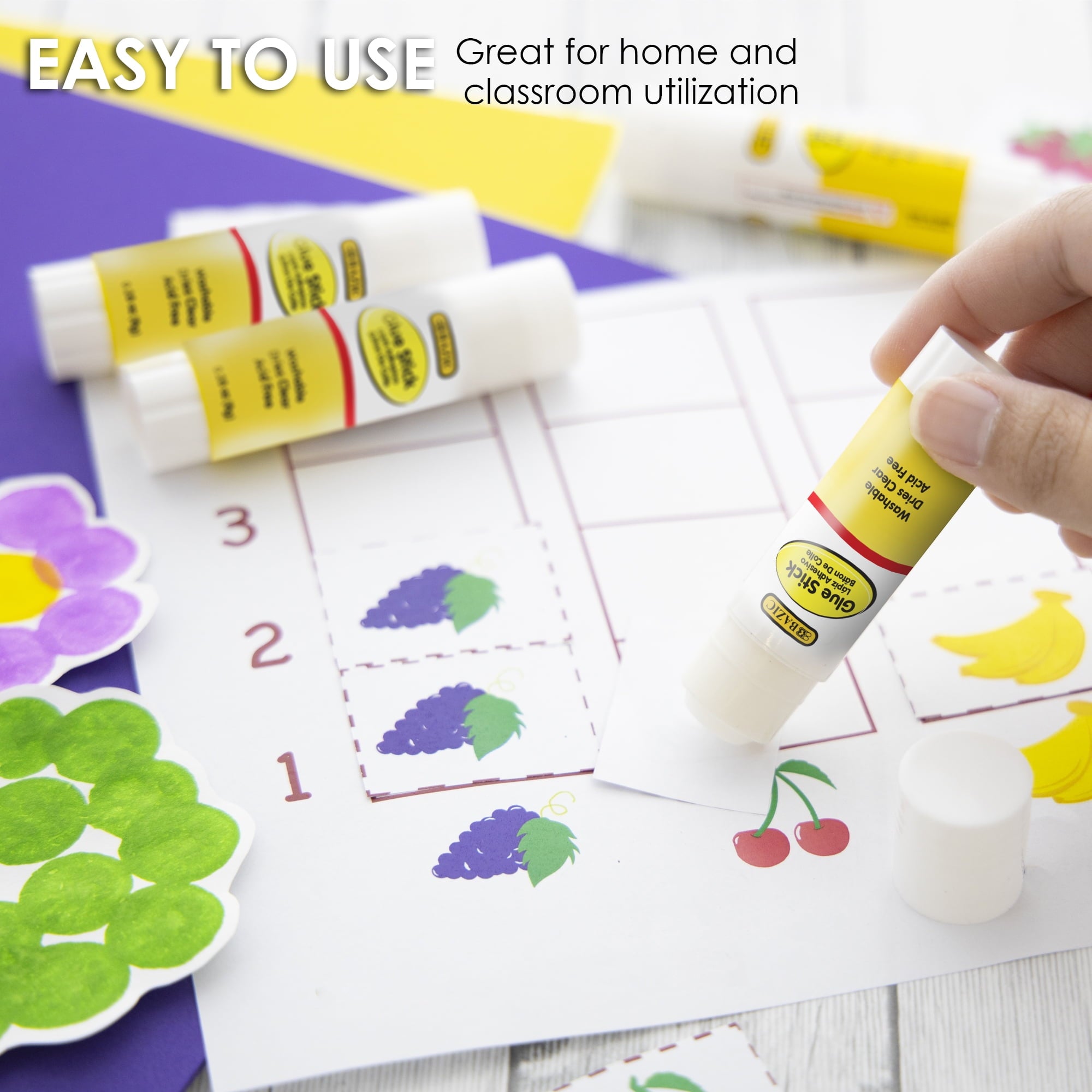 BAZIC Glue Stick 8g/0.28Oz, White Glue Sticks, Acid Free (4/Pack), 1-Pack