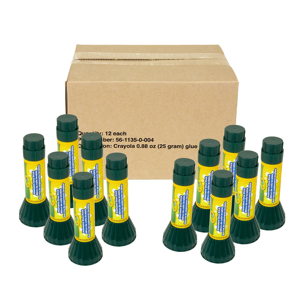 Crayola Washable Glue Stick, .88 oz, Pack of 24