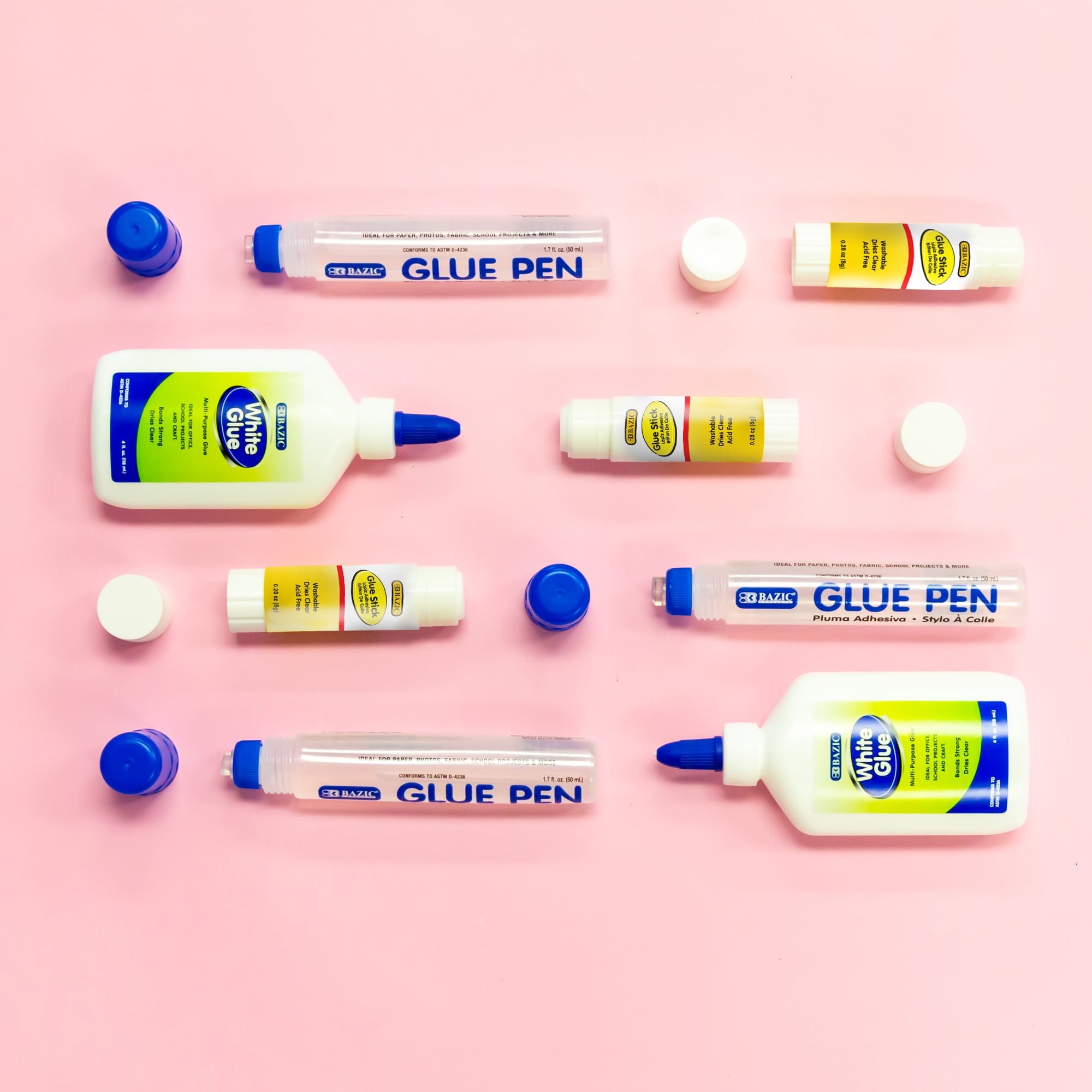 BAZIC Glue Stick 8g/0.28Oz, White Glue Sticks, Acid Free (4/Pack), 1-Pack