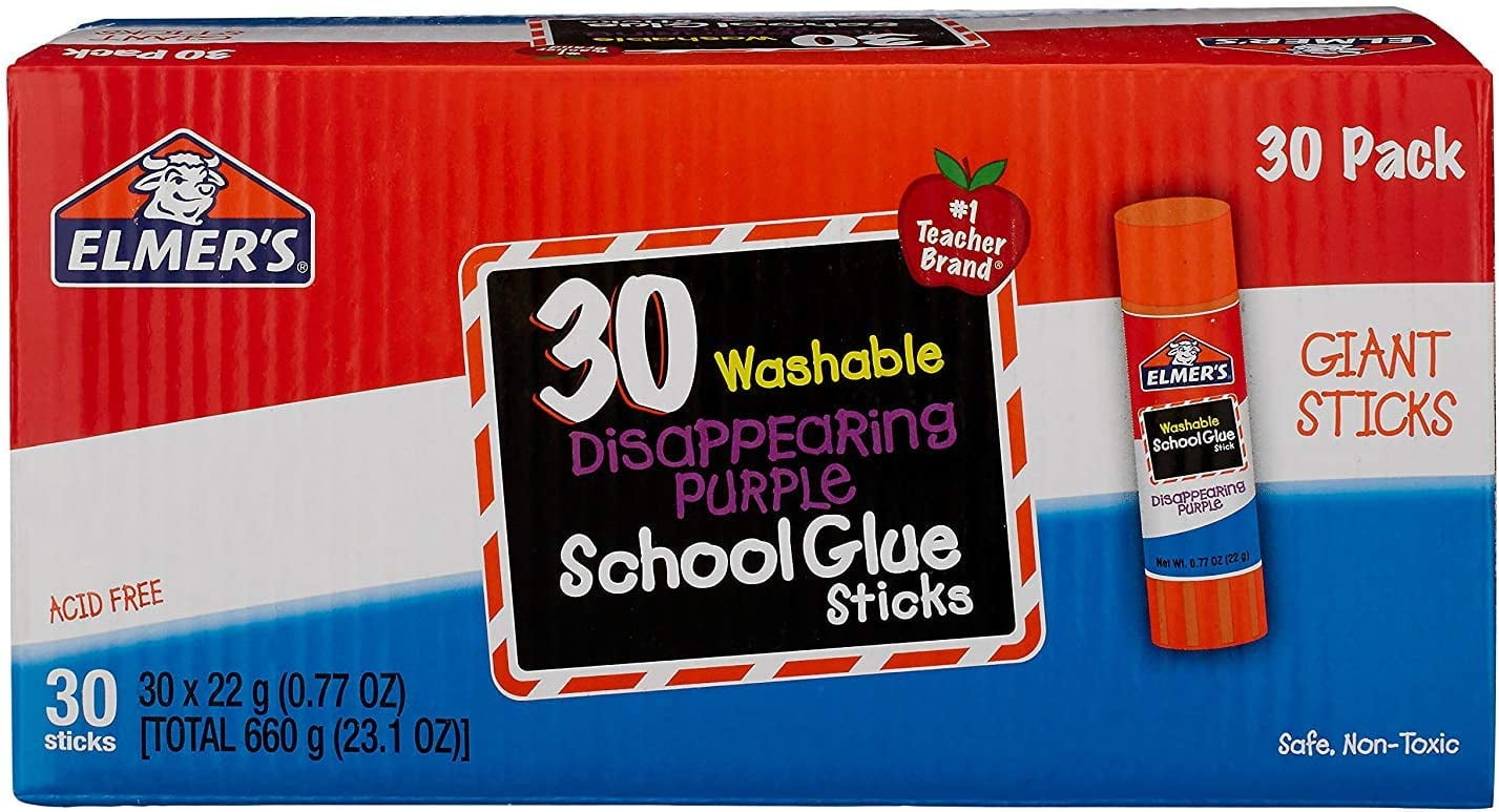 Elmers E605 Disappearing  All Purpose Glue Sticks /Clear 30/Box