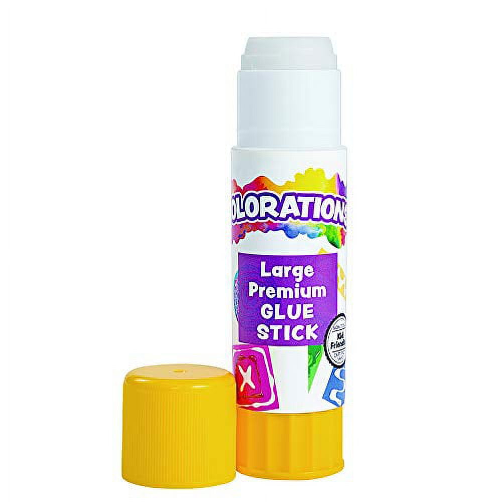 Colorations Premium Washable White Glue Sticks in a Tray - Set of 12, 0.88 oz Each