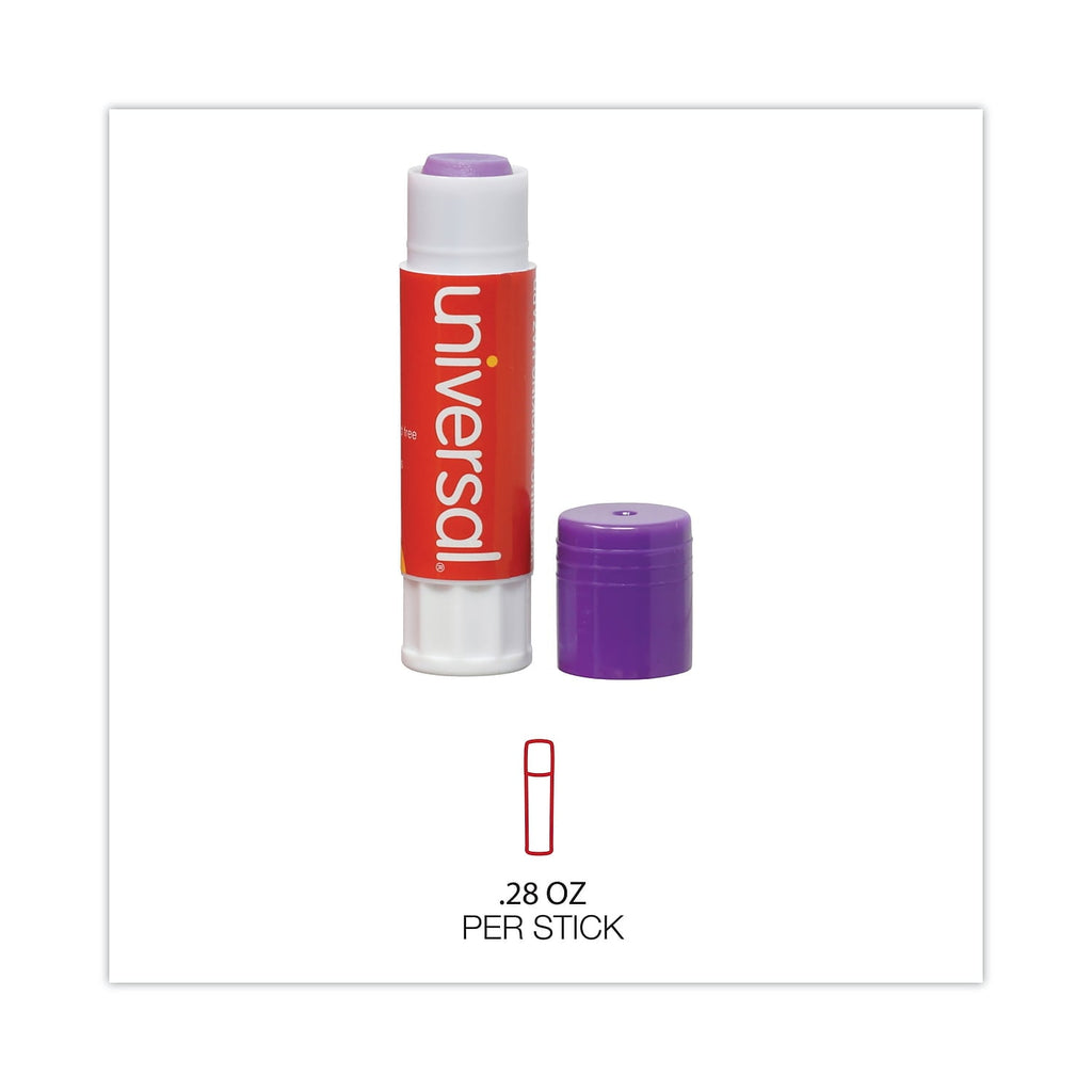 Universal UNV74748 0.28 oz. Dry-Clear Glue Sticks - Purple (12/Pack)