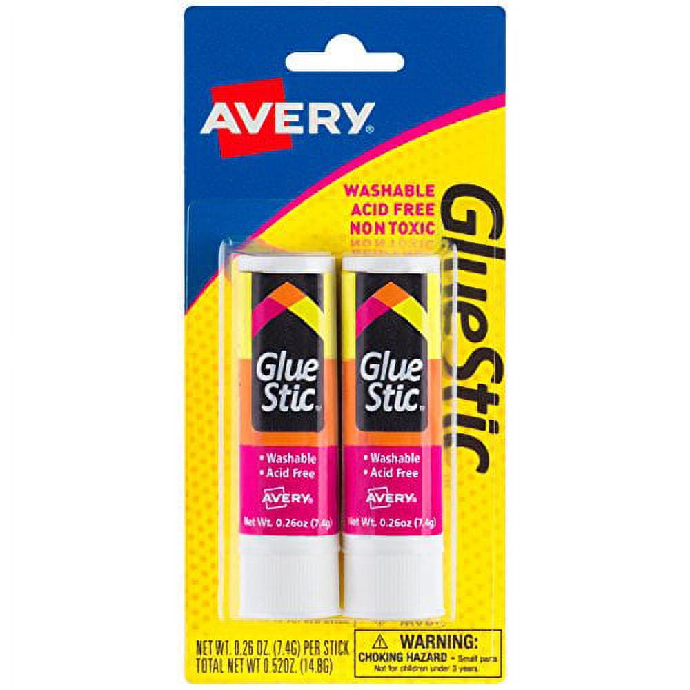 Avery Glue Stic Washable Nontoxic 0.26 oz (Pack of 12)