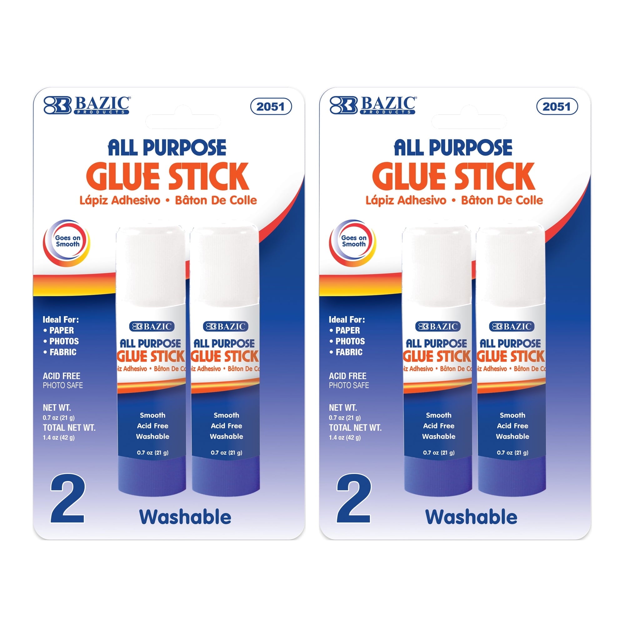 BAZIC Premium Glue Stick 21g/0.7 Oz , Acid Free, Glue Sticks (2/Pack), 1-Pack