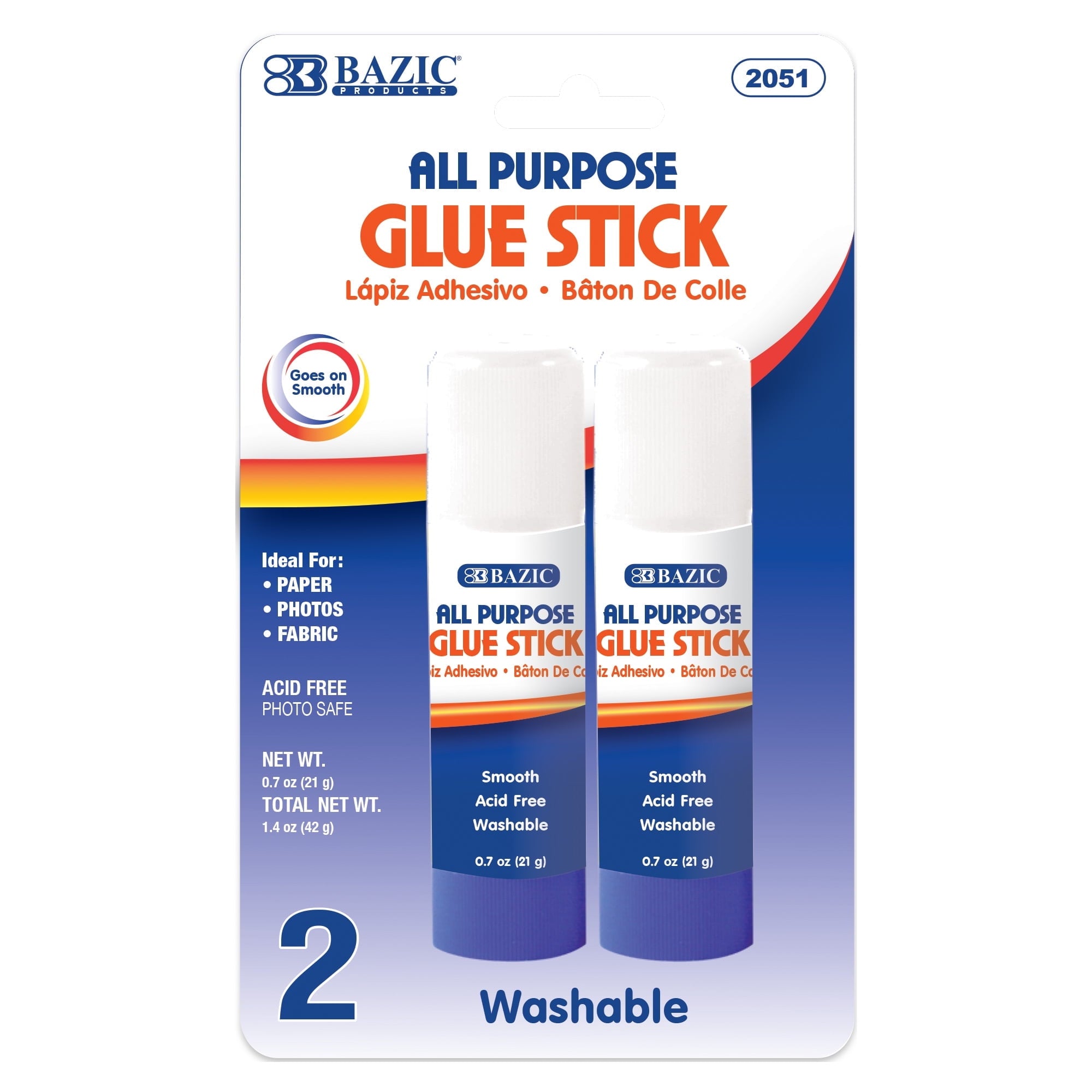 BAZIC Premium Glue Stick 21g/0.7 Oz , Acid Free, Glue Sticks (2/Pack), 1-Pack