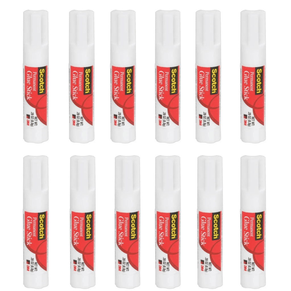 Scotch MMM600824S All Purpose Permanent Glue Stick Washable Strong Hold, Easy Stick, Quick Drying, Non-Toxic 28oz pack of 12