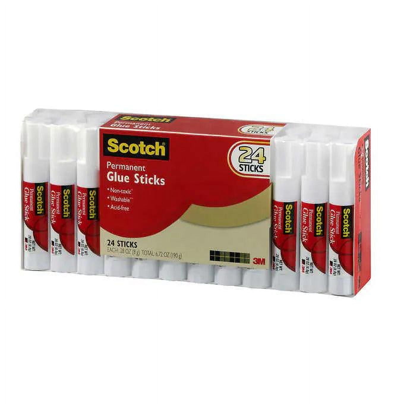 Scotch Permanent Glue Stick, 0.28 oz, 24-Count
