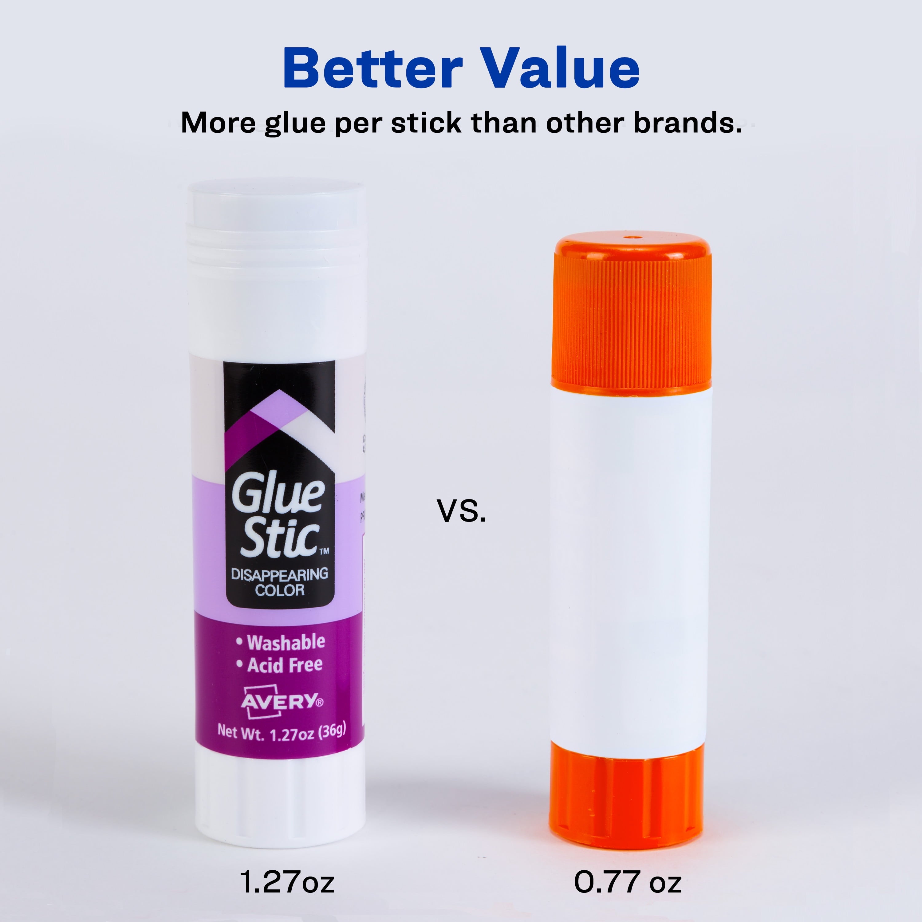 Avery Glue Stic, Disappearing Purple Glue Sticks, 1.27oz, 12 Total (10222)
