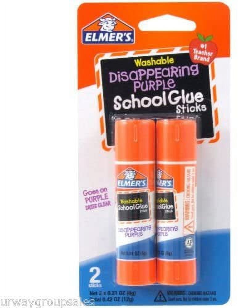 Elmer's Disappearing Glue Sticks, Purple, 0.21 oz, 6 Pack of 2