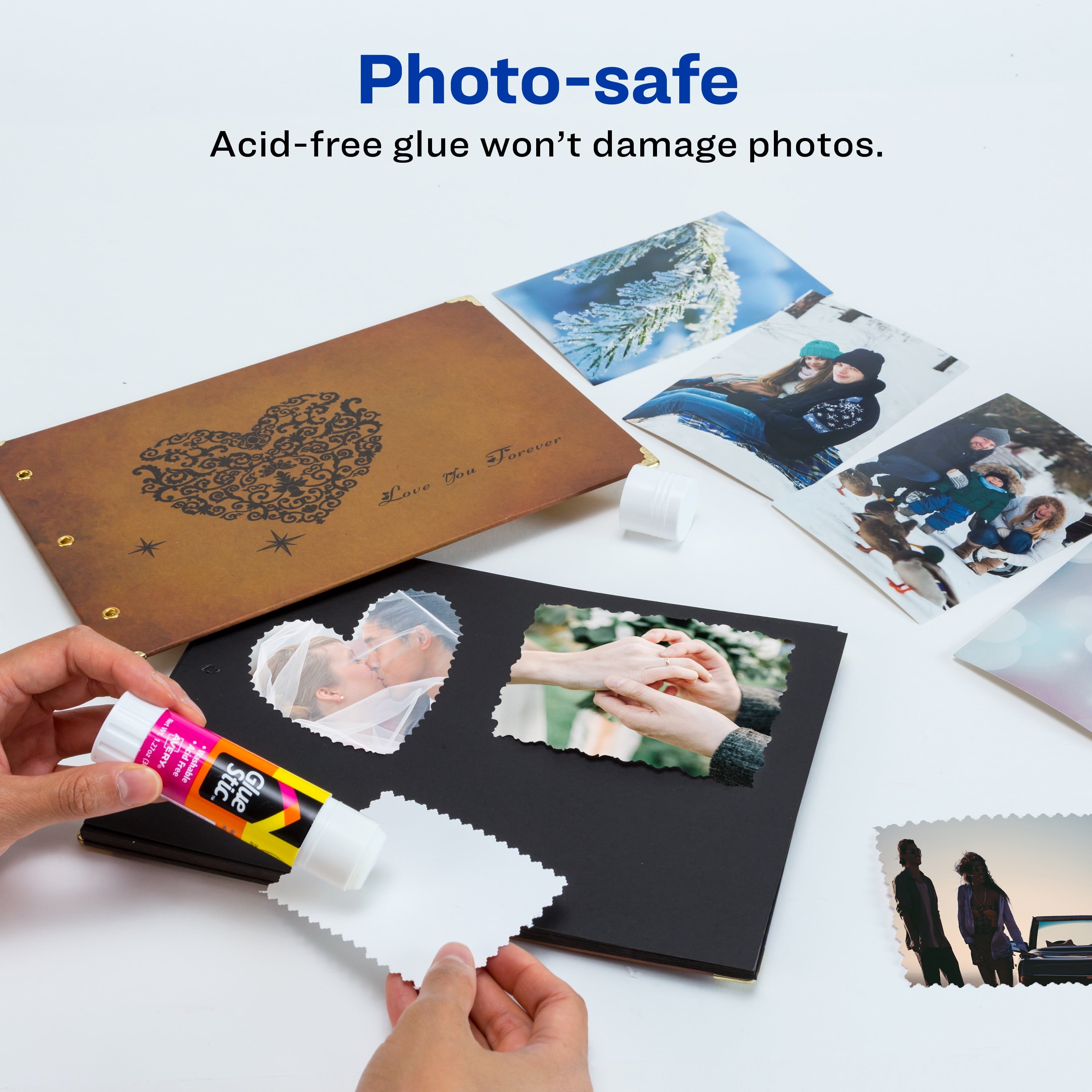 Avery Glue Stick White, Washable, Permanent, 1 per Pack, 6 Packs, 6 Glue Sticks Total (00191)